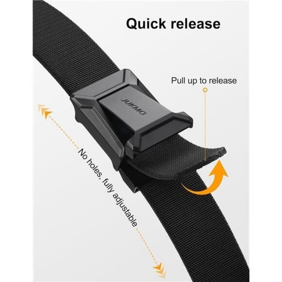 JUKMO Tactical Belt for Men Stretch Nylon Quick Release Military Work Hiking - Picture 2 of 7